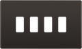 BG RFBN4 Nexus Screwless Grid Black Nickel 4 Module Front Plate