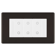 BG Nexus Screwless Black Nickel Triple Master Touch Dimmer Switch White Inserts by British General (BG-EMTDMW+FBNEMR4)