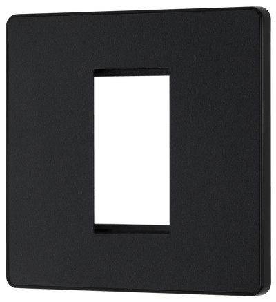 BG Evolve PCDMBEMS1B Matt Black 1 Euro Module Front Plate-Black Insert
