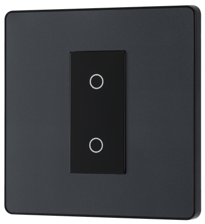 BG Evolve PCDMGTDS1B Matt Grey 1 Gang 200W Trailing Edge Secondary Touch Dimmer - Black Insert