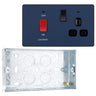 BG Evolve Matt Blue 45A Switch 13A Switched Socket Cooker Control Unit PCDDB70B with 25mm Steel Back Box