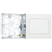 BG Evolve Pearlescent White 20 Amp 16AX Single Wide Rocker Light Switch PCDCL12WW with 25mm Steel Back Box
