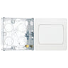 BG Evolve Pearlescent White 20 Amp 16AX Single Wide Rocker Light Switch PCDCL12WW with 25mm Steel Back Box