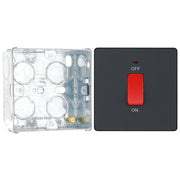 BG Evolve Matt Grey 45A DP Single Plate + Neon PCDMG74B with 35mm Steel Back Box