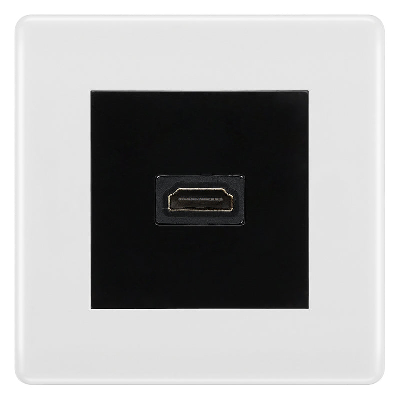 BG Nexus White Moulded HDMI Socket  - Black Insert