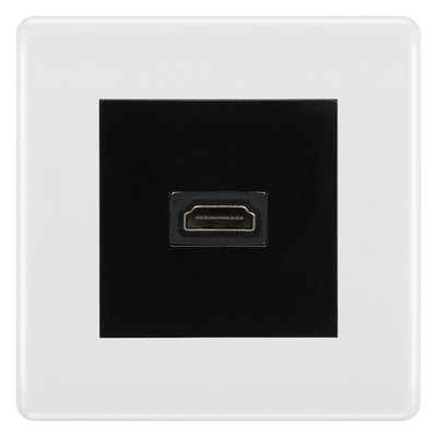 BG Nexus White Moulded HDMI Socket  - Black Insert by British General (BG-8EMS2+EMHDMIB)