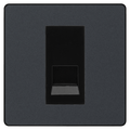 BG Evolve Matt Grey Single Master Telephone Socket, Screw Terminal - Black Insert