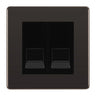 BG Screwless Black Nickel Double IDC Secondary Telephone Socket - Black Insert by British General (BG-FBNBTS2B)