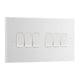 BG 946 Moulded Square Edge | White | 6 Gang 10AX 2 Way Plate Switch