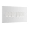 BG 946 Moulded Square Edge | White | 6 Gang 10AX 2 Way Plate Switch by British General (BG-946)