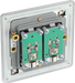 FBS65 Back - This satellite and coaxial socket from British General provides 1 outlet for a TV or FM coaxial aerial connection and 1 outlet for satellite connection.