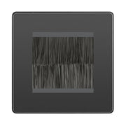 BG Evolve Black Chrome Screwless Twin 2 Gang Brush Cable Entry by British General (BG-PCDBCEMS2B+EMFO)