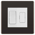 BG Screwless Black Nickel 2 Way Light Switch & 13A Fused Spur Plate | White Insert