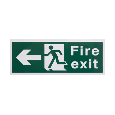Extinguishers & Equipment: Plastic Fire Exit Signs - Self-Adhesive Arrow Down by Rainbow (SAFELINCS-RBRPSAWFED)