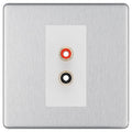 BG Screwless Brushed Steel Euro Module RCA X 2 Outlet FBSRCA2W