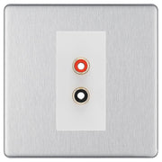 BG Screwless Brushed Steel Euro Module RCA X 2 Outlet FBSRCA2W by British General (BG-FBSRCA2W)