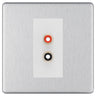 BG Screwless Brushed Steel Euro Module RCA X 2 Outlet FBSRCA2W by British General (BG-FBSRCA2W)