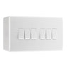 BG Nexus 6 Gang 20A 16AX 2 Way Wall Light Switch & 50mm Pattress Back Box by British General (BG-846+878)