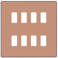 BG RPCDCP8B Evolve Grid Polished Copper 8 Module Square Front Plate - Black Trim