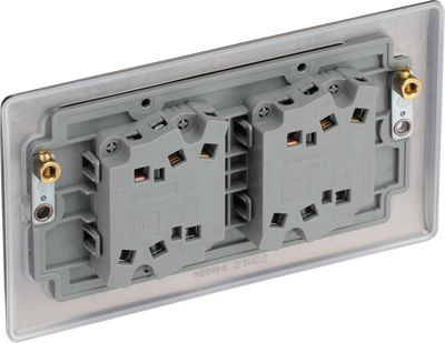 BG NBN44 Nexus Metal Black Nickel 4 Gang 10A 10AX 2 Way Plate Switch