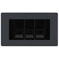 BG Evolve Matt Grey 3 Gang RJ11 Telephone Socket Euro Module - Black Insert