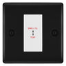 BG Nexus Metal Matt Black 20AX 2 Way Emergency Lighting Test Key Switch - Key Included - White Insert by British General