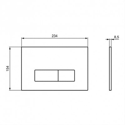 Armitage Shanks Oleas P2 Pneumatic Dual Flushplate - Chrome - S0857AA