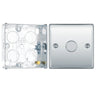 BG Nexus Polished Chrome 200W 2 Way Single Trailing Edge Dimmer Switch NPC81 with 25mm Steel Back Box by British General (BG-NPC81+HGS02)