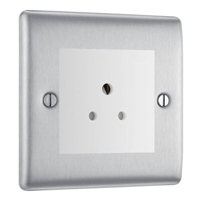 BG Nexus Metal Brushed Steel 2A Unswitched Socket NBS28MW by British General (BG-NBS28MW)