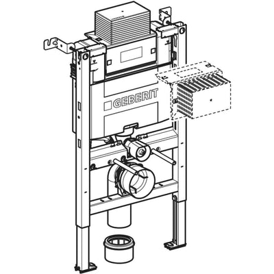 Geberit Alpha 82cm Frame & Cistern for Wall Hung WC - 458.033.00.2