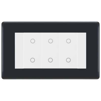 BG Part M Triple Secondary Touch Dimmer Switch Graphite - White Insert