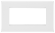 BG 8EMR4 Round Edge | White | 4 Module Rectangular Euro Module Front Plate by British General (BG-8EMR4)