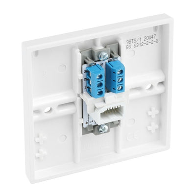 BG 9BTS/1 Moulded Square Edge | White | 1 Gang Screw Terminal Secondary Telephone Sock by British General (BG-9BTS/1)