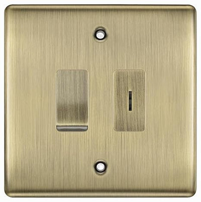 BG Nexus Antique Brass 2 Gang 20 Amp Key Switch with 20 Amp Double Pole Switch by British General (BG-NAB2G1KS1DP)