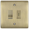 BG Nexus Antique Brass 2 Gang 20 Amp Key Switch with 20 Amp Double Pole Switch by British General (BG-NAB2G1KS1DP)