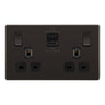 BG Screwless Black Nickel 13A Double USB 22W A+C Ports FBN22UAC22B by British General
