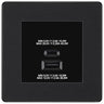 BG Evolve Matt Black 45W USB Wall Socket Euro Module USB-A & C - Black Insert by British General (BG-PCDMBEMS2B+EMUSBAC45B)