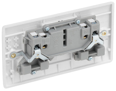 BG 824 Moulded Round Edge | White | 2 Gang 13A Unswitched Socket by British General (BG-824)