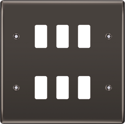 BG Electrical RNBN6 Nexus Grid Black Nickel Front Plate 6 Module