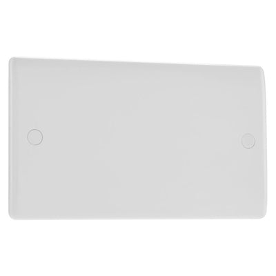 BG 895 Moulded Round Edge | White | 2 Gang Blank Plate