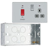 BG Screwless Polished Chrome 45A DP Cooker Neon Socket Switch FPC70G with 35mm Steel Back Box