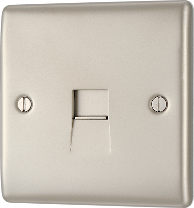 BG NPRBTS1 Nexus Metal Pearl Nickel 1 Gang Slave Telephone Socket by British General (BG-NPRBTS1-Shopify-SA_1)