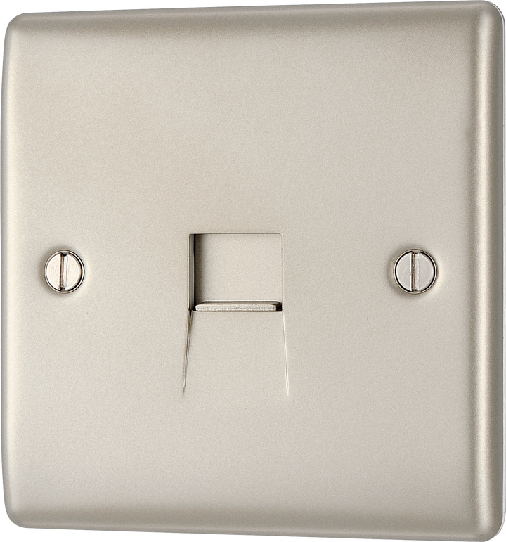 NPRBTS1 Front - This secondary telephone socket from British General uses a screw terminal connection and should be used for an additional telephone point which feeds from the master telephone socket.