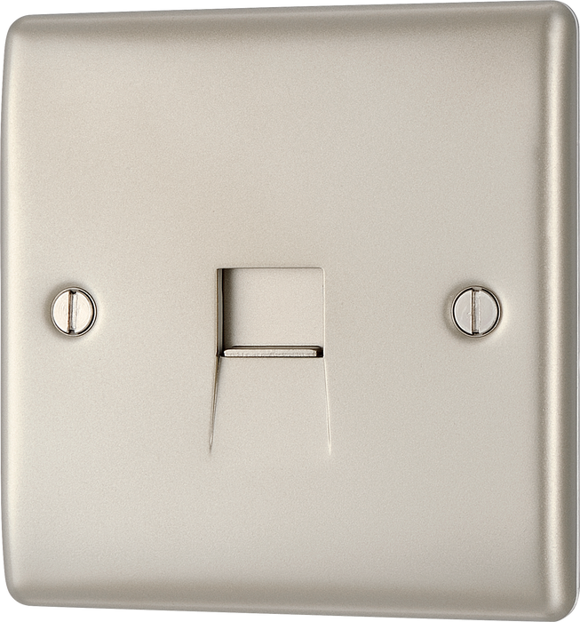NPRBTS1 Front - This secondary telephone socket from British General uses a screw terminal connection and should be used for an additional telephone point which feeds from the master telephone socket.
