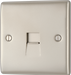 NPRBTS1 Front - This secondary telephone socket from British General uses a screw terminal connection and should be used for an additional telephone point which feeds from the master telephone socket.