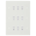 BG White Moulded 9 Gang Custom Labelled Appliance Grid Switch