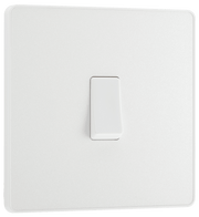 Switches: BG Evolve Pearlescent White Screwless Switches & Sockets White Insert Full Range PCDCL12W - Single Light Switch 20A by British General (BG-EVOLVE-PEARLESCENT-WHITE-PCDCL12W)