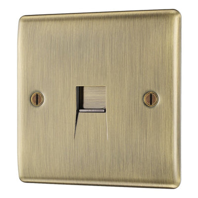 BG Nexus Antique Brass Single Master Telephone Socket with Surface Pattress Back Box
