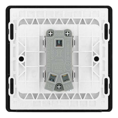 BG Evolve Satin Brass 1 Gang 20A 16AX 2 Way Light Switch PCDSB12B with 25mm Steel Back Box
