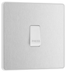 BG PCDBS14W Brushed Steel Evolve 10AX 1 Way Press Switch - White Insert by British General (BG-PCDBS14W-Shopify-SA_1)
